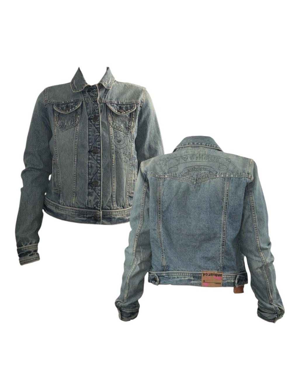 Younique Distressed Light Blue Denim Jacket